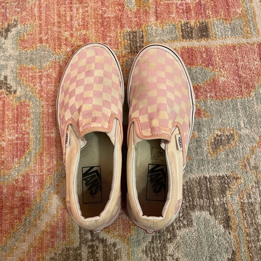 pink checkered Vans